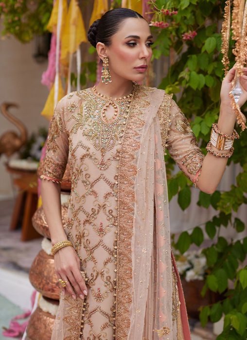 Elaya Light Gold Panelled Shirt