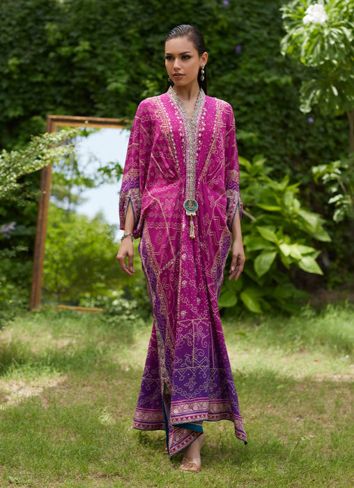 Picture of Zahli Magenta Ombre Kaftan