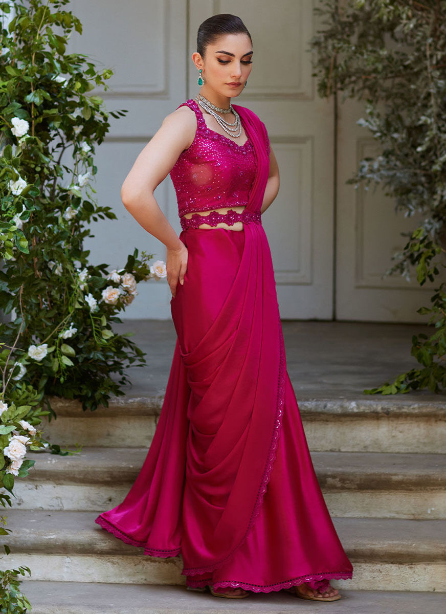 Vezeen Magenta Saree