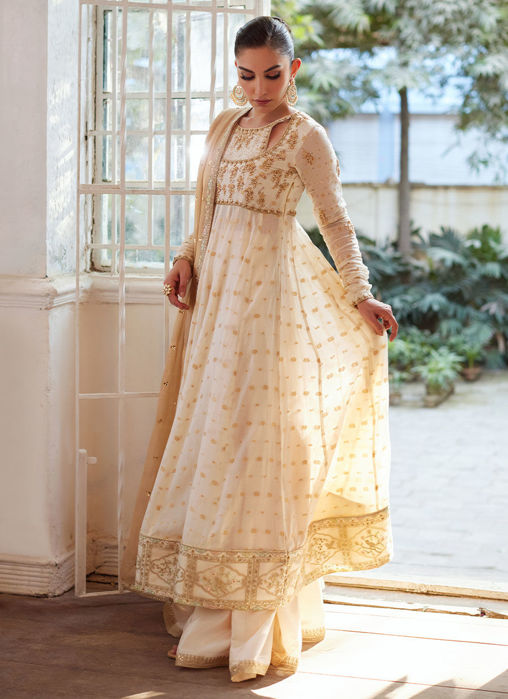 Simee Ivory Kalidaar And Dupatta