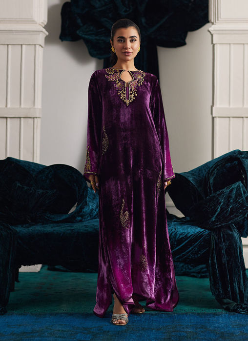 Nia Ombre Velvet Kaftan