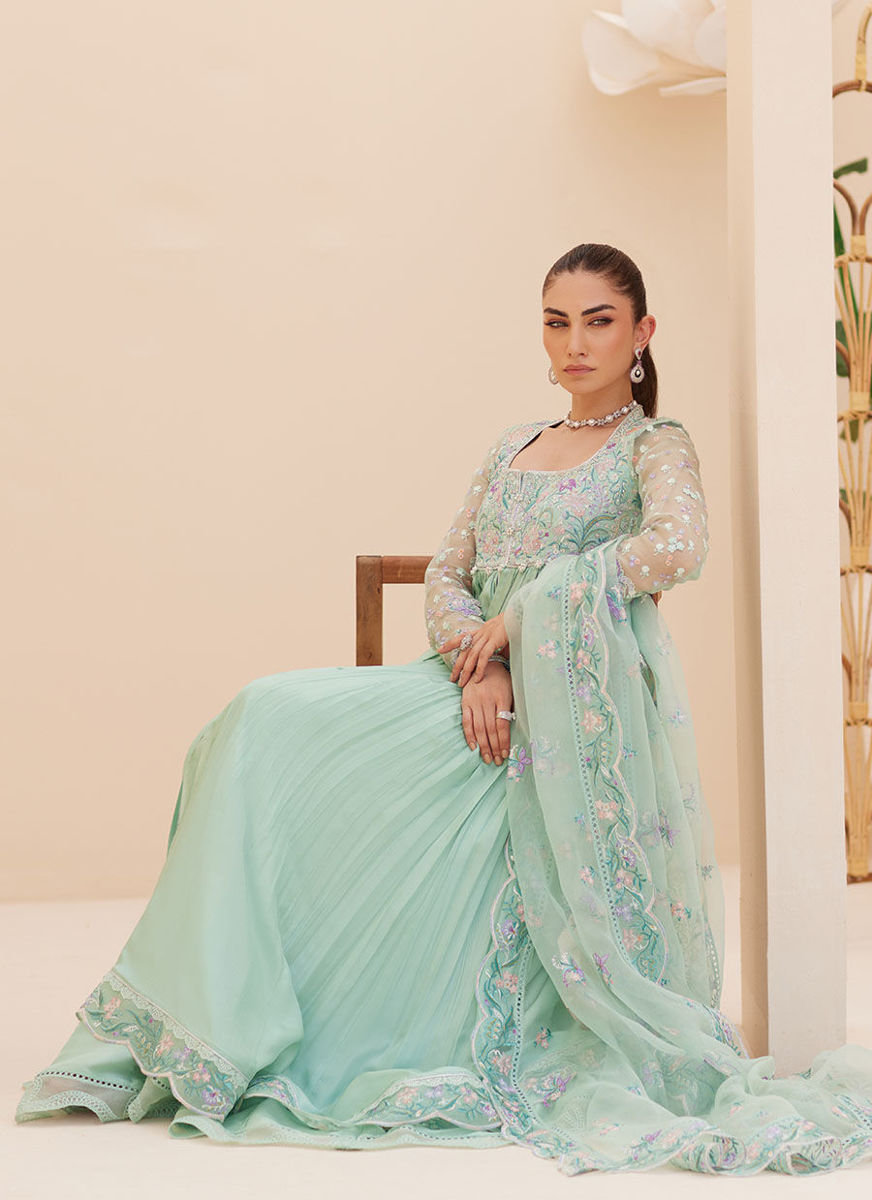 Freya Aqua Kalidaar And Dupatta