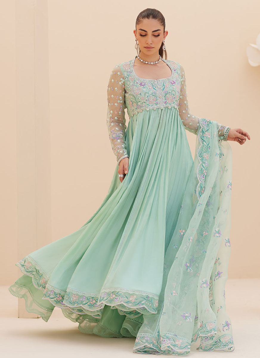 Freya Aqua Kalidaar And Dupatta