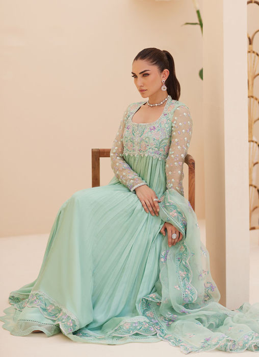 Freya Aqua Kalidaar And Dupatta