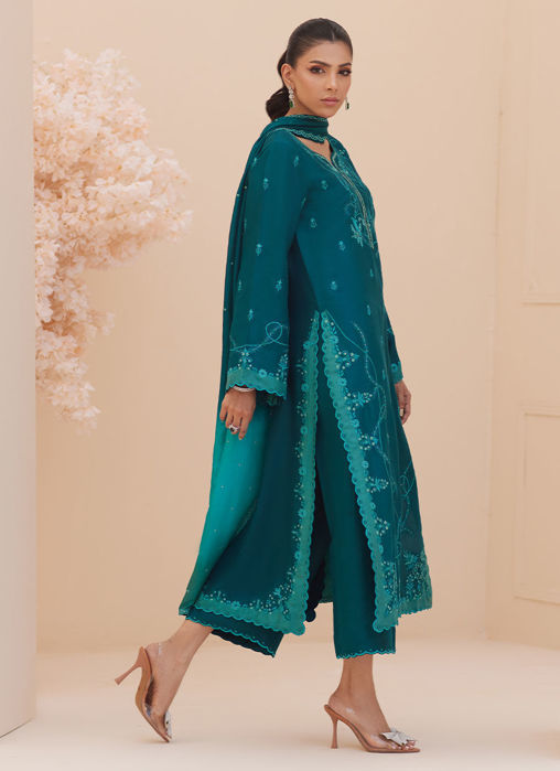 Evel Emerald Shirt And Dupatta