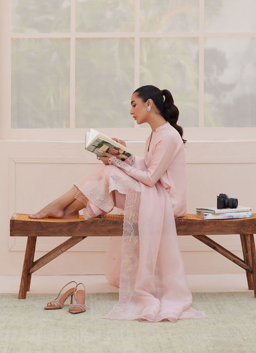 Aurora Pastel Pink Shirt And Dupatta