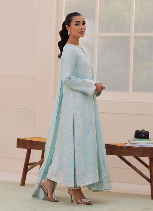 Carla Powder Blue Shirt And Dupatta