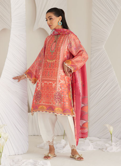 Lillia Tangerine Shirt And Dupatta