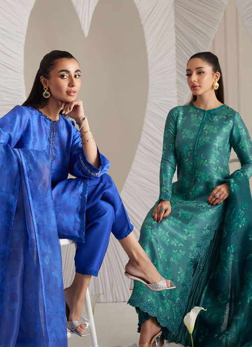 Electra Cobalt Shirt And Dupatta