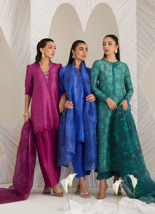 Electra Cobalt Shirt And Dupatta