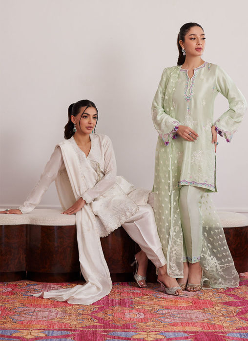 Calla Ivory Angarkha And Dupatta