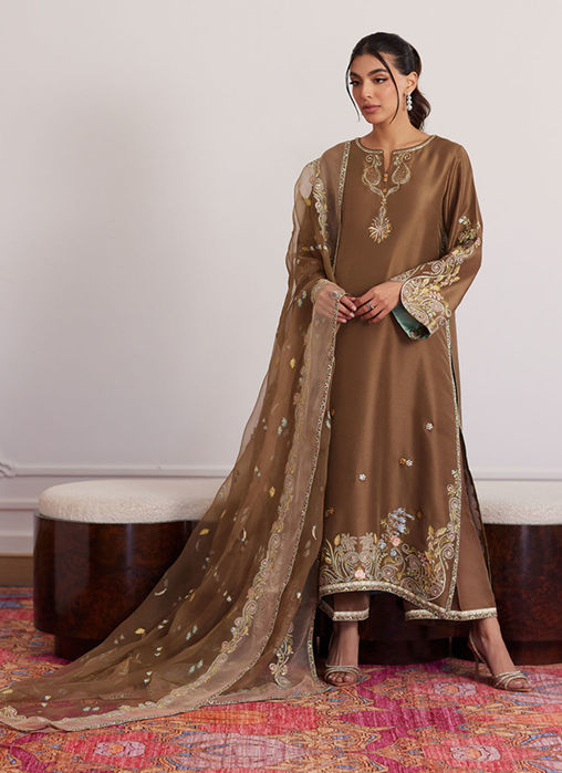 Thea Latte Shirt And Dupatta