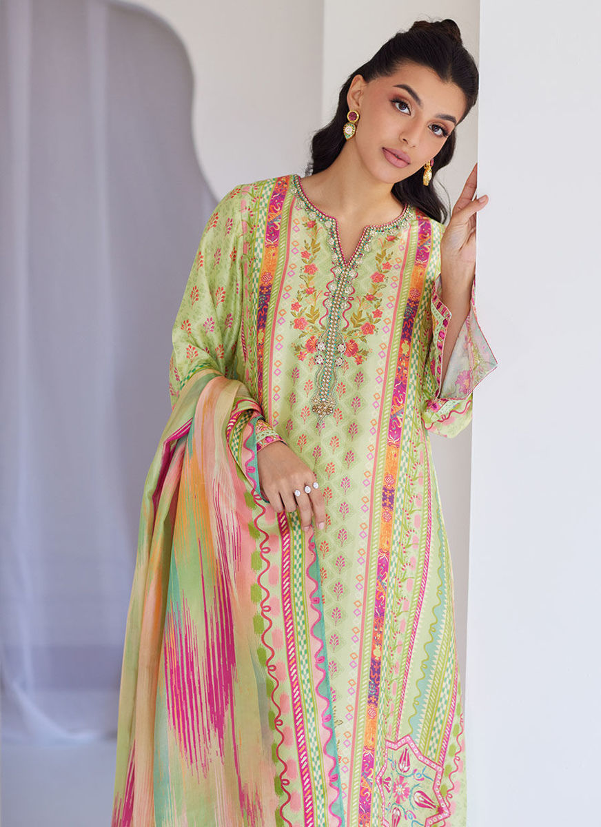 Vesper Kiwi Shirt And Dupatta