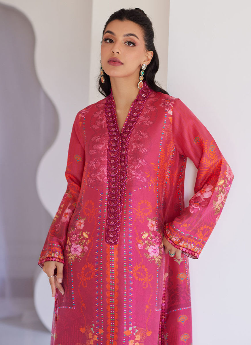 Alira Crimson Shirt And Dupatta