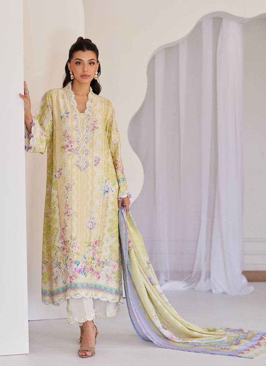 Elowyn Kiwi Shirt And Dupatta