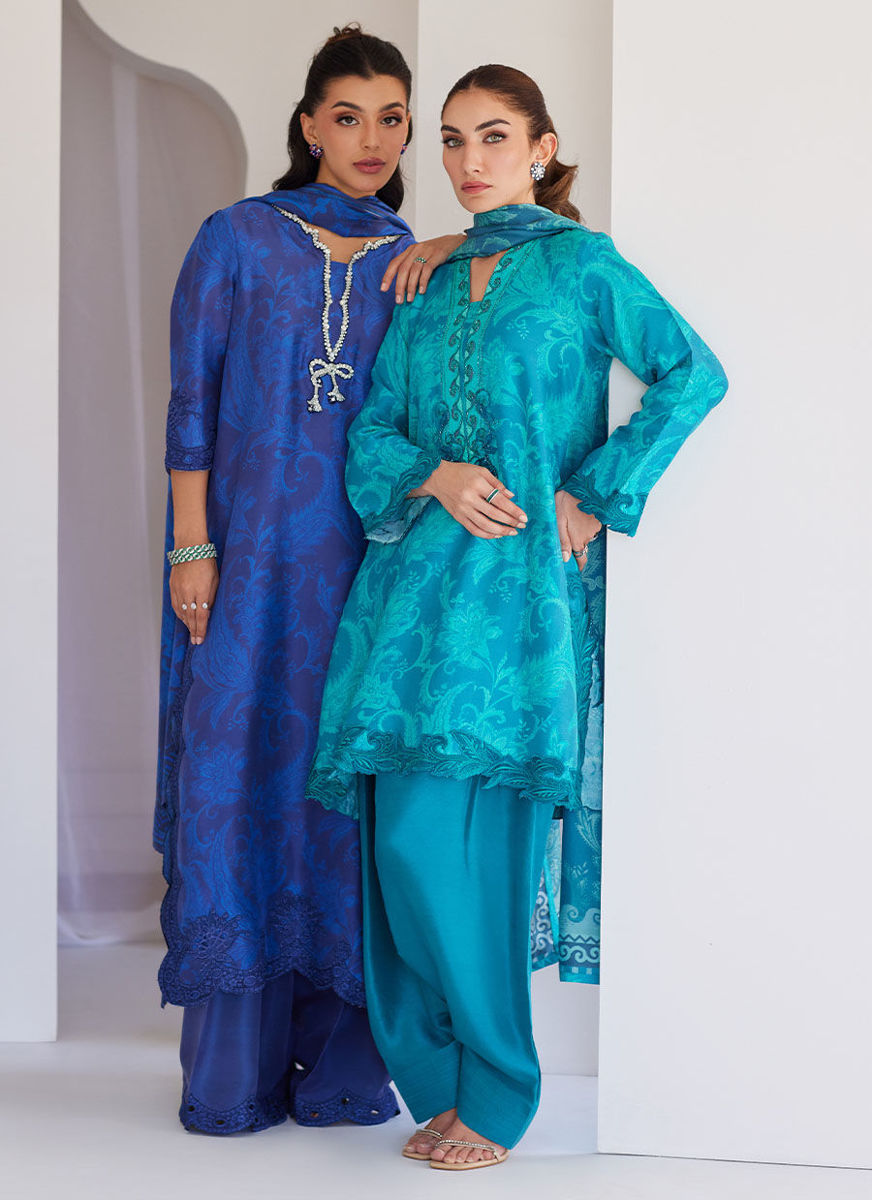 Azura Blue Shirt And Dupatta