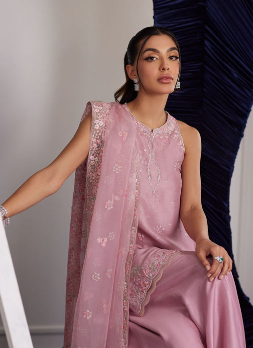 Demi Tea Rose Shirt Dupatta and Dhaka