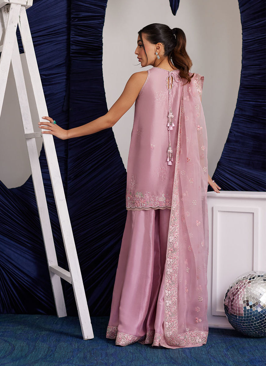 Demi Tea Rose Shirt Dupatta and Dhaka