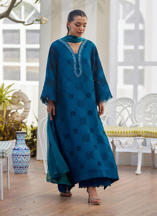 Picture of Cela Teal Shirt And Dupatta