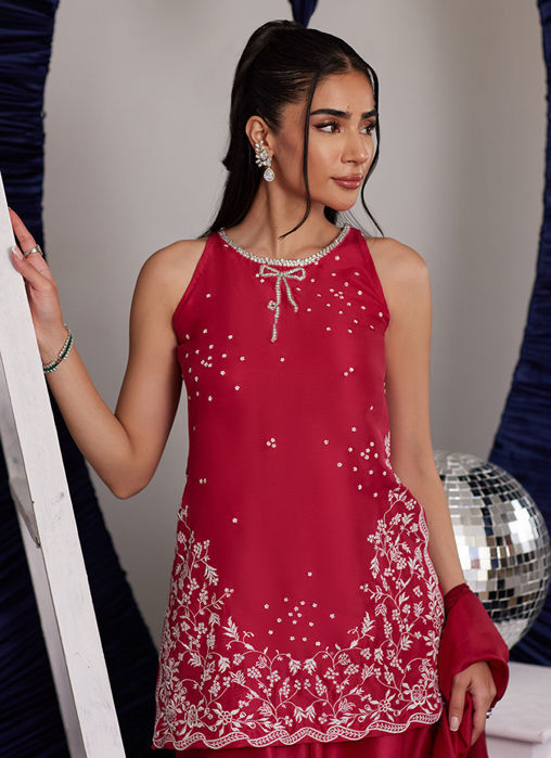 Izzy Hot Pink Shirt, Pants And Dupatta