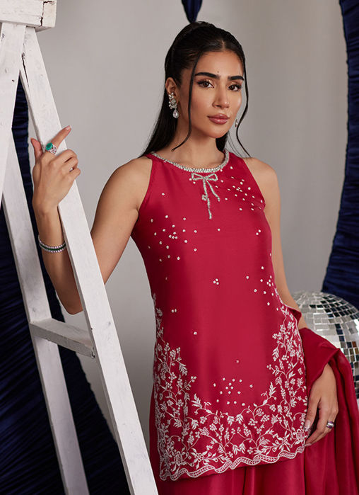 Izzy Hot Pink Shirt, Pants And Dupatta