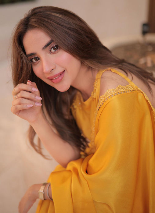 Saboor Aly in Canary Yellow Saree