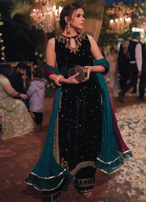 Waliya Najib in our Kyra Velvet Ensemble