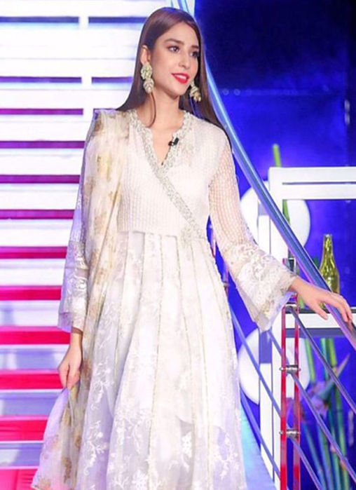 Picture of Ramsha Khan in an Ivory Hand Embellished Outfit