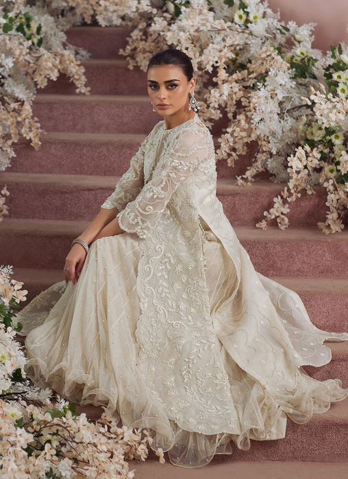 Vanika Ivory Organza Jacket