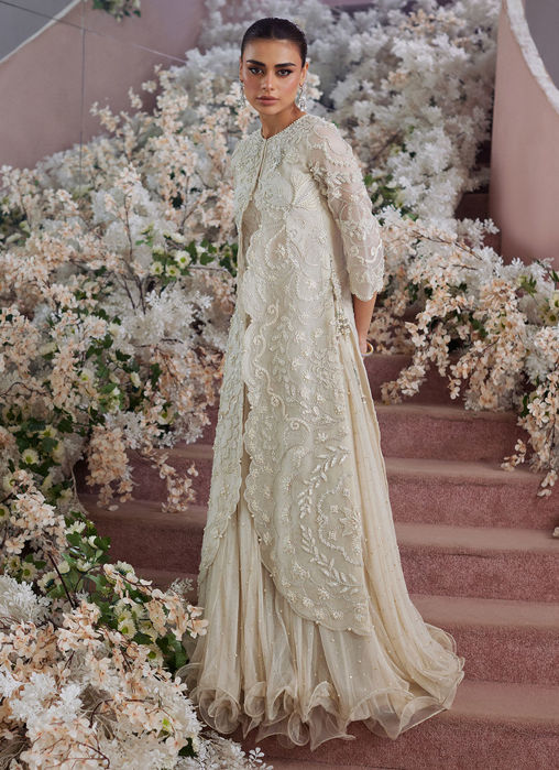 Vanika Ivory Organza Jacket