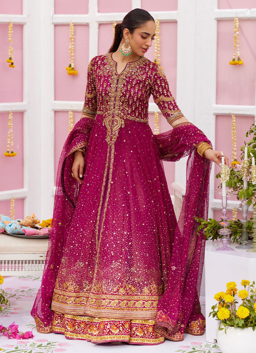 Ishana Magenta Kalidaar