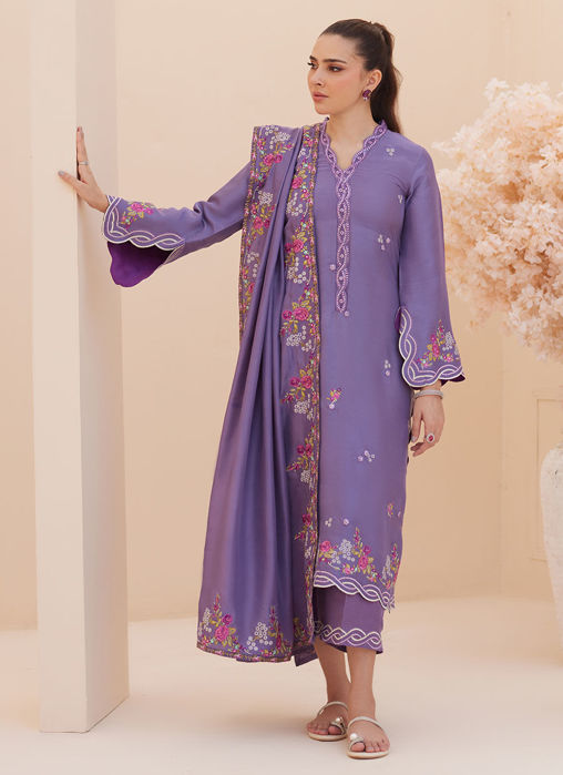 (Goldie Grape Silk Shirt and Dupatta )PANTS only