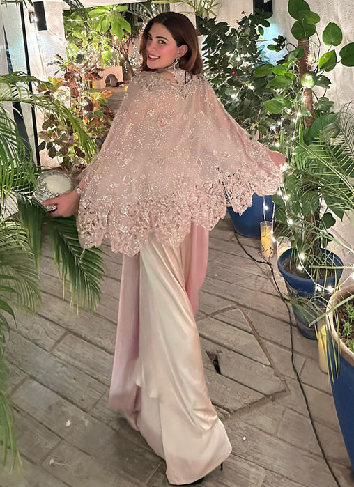 Eris Organza Cape with Pre-Draped Skirt