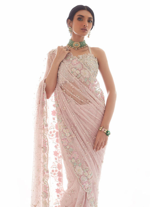 Rosa Dreamweave Saree without Cutwork Embellished Jacket