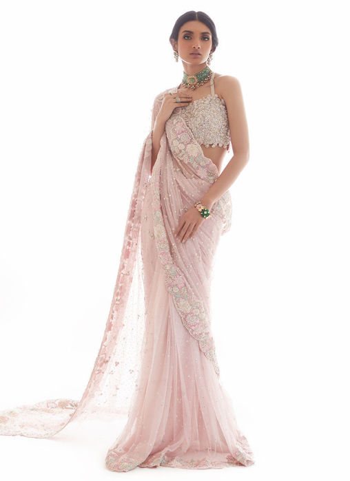 Rosa Dreamweave Saree without Cutwork Embellished Jacket