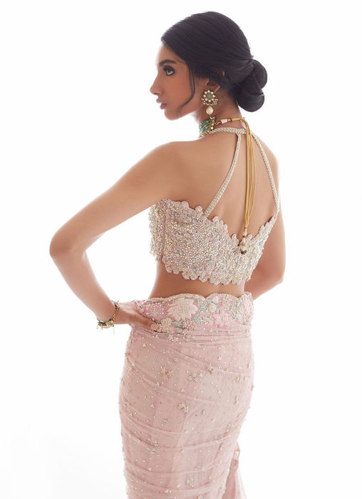 Rosa Dreamweave Saree without Cutwork Embellished Jacket