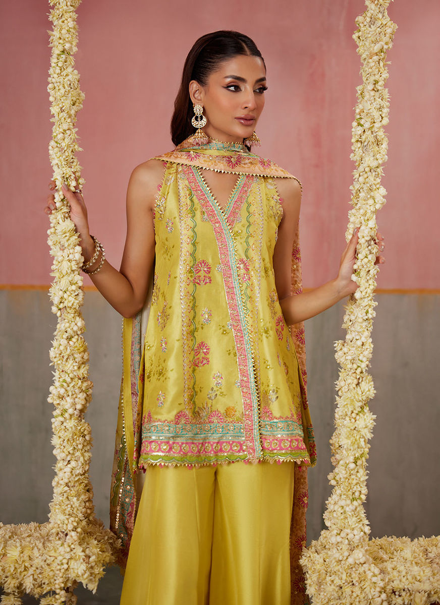 Zaria Kiwi Shirt And Dupatta