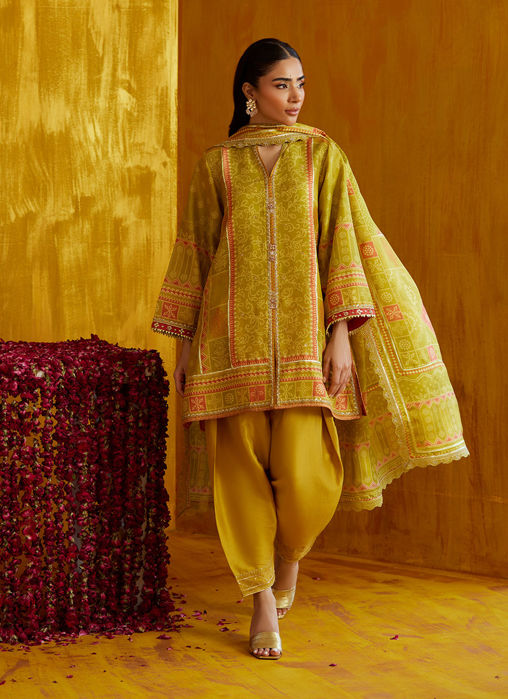 Nevada Kiwi Shirt And Dupatta