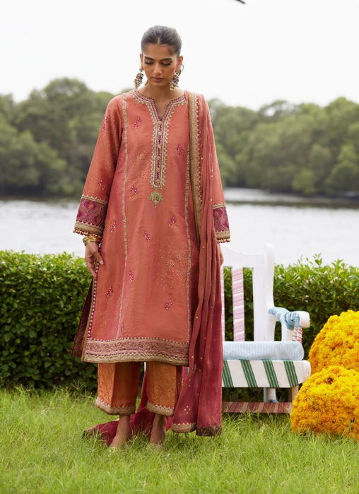 Rivaaz Coral Shirt And Dupatta