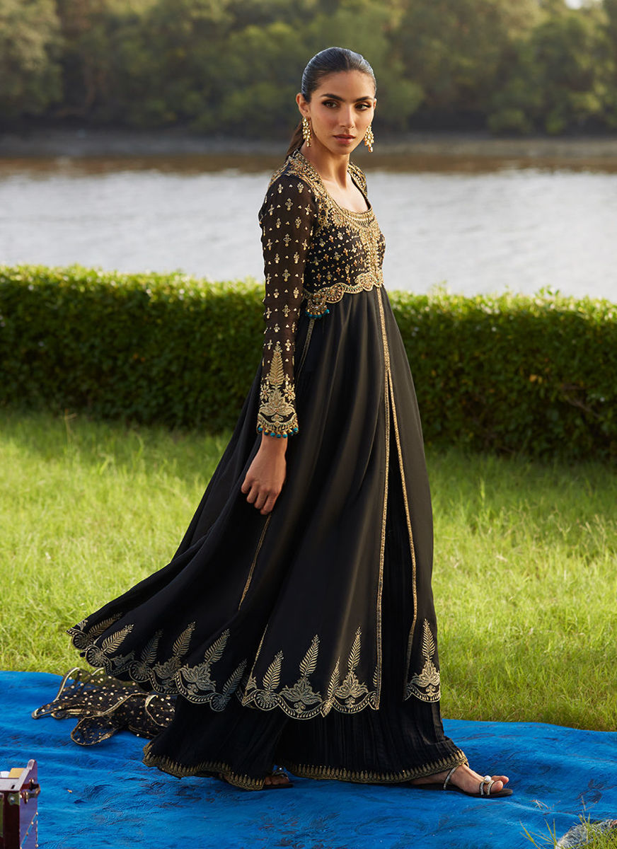 Mehzar Black Kalidaar And Dupatta