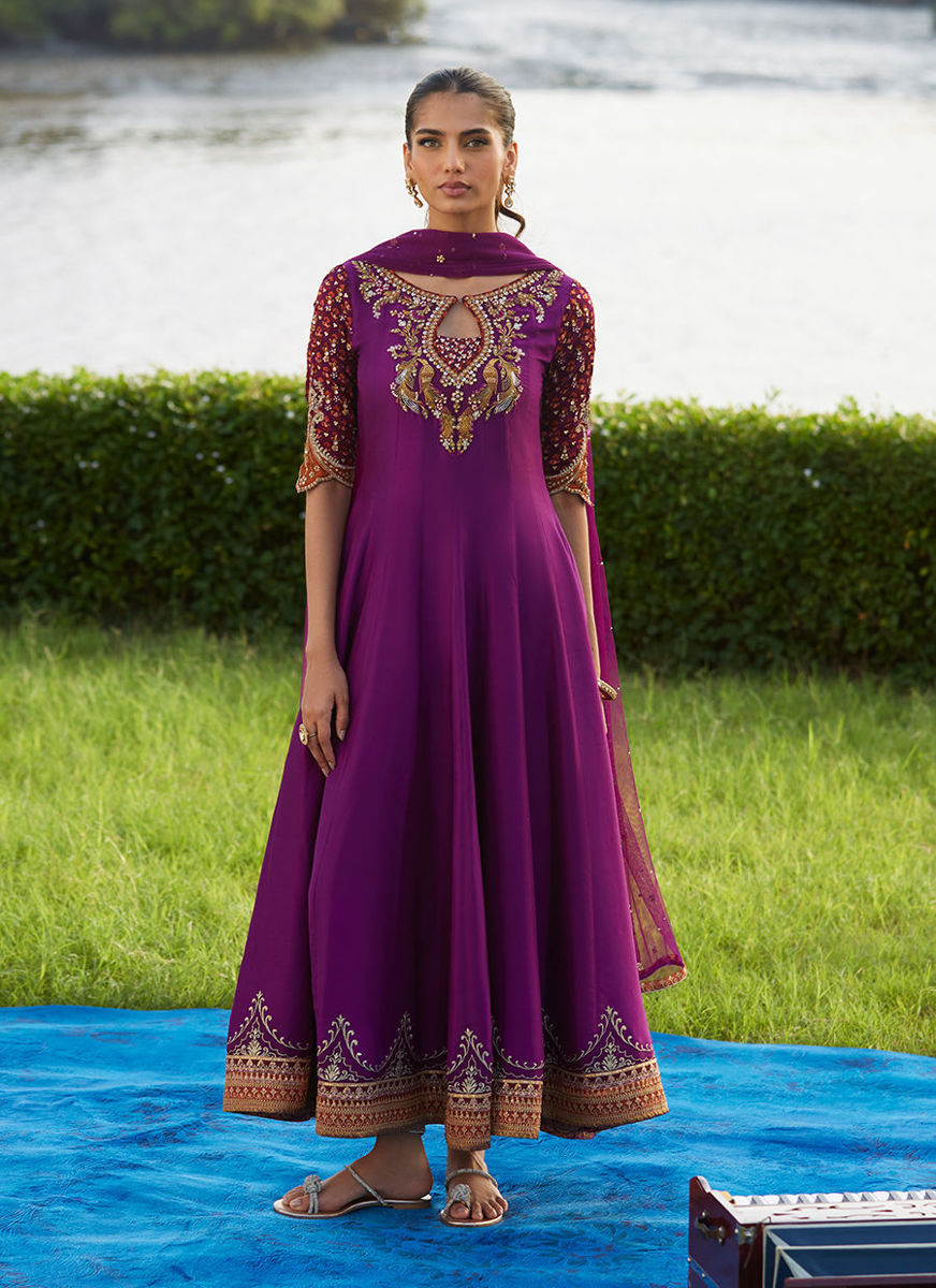 Pehil Purple And Dupatta Kalidaar