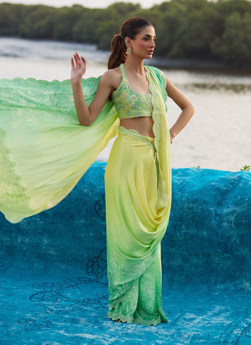 Celeste Ombre Saree