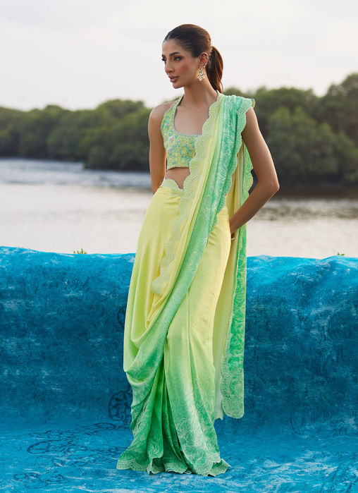 Celeste Ombre Saree