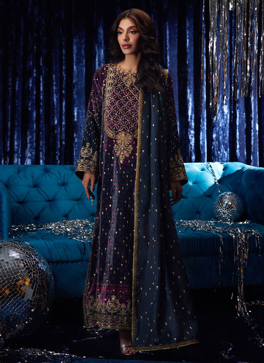 Reeya Velvet Shirt And Dupatta
