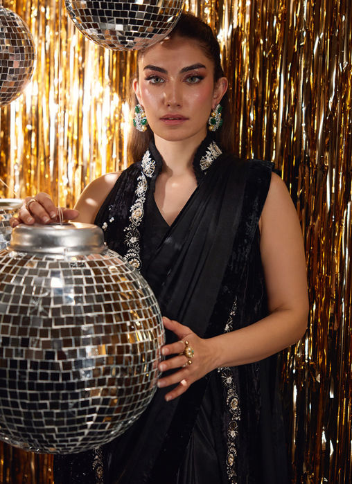 Aveline Black Velvet Jacket