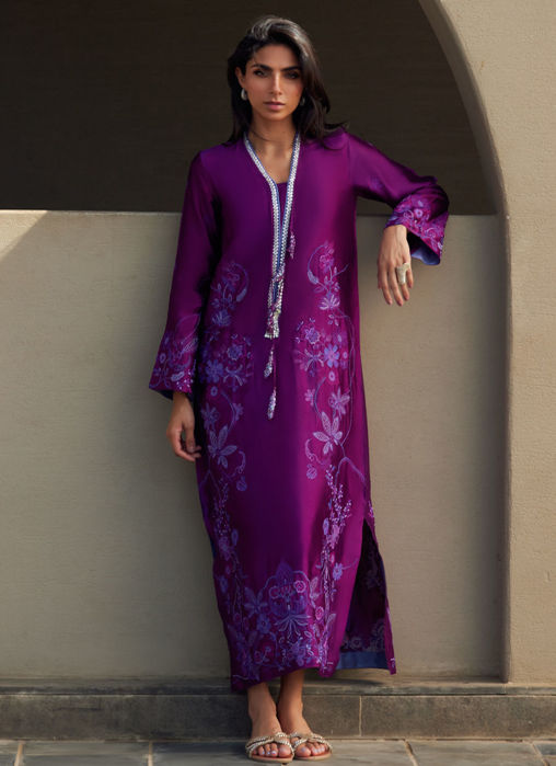 Picture of Gilly Grape Silk Kaftan
