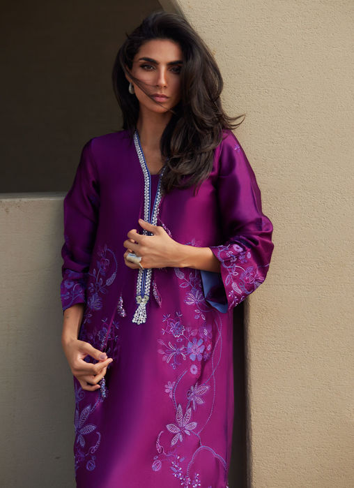 Gilly Grape Silk Kaftan