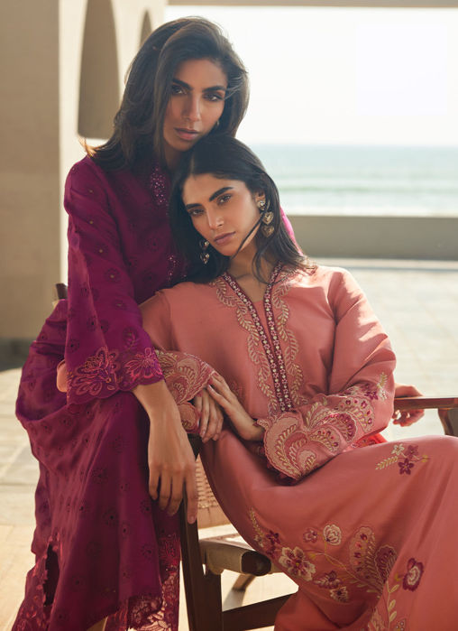 Nami Coral Silk Kaftan