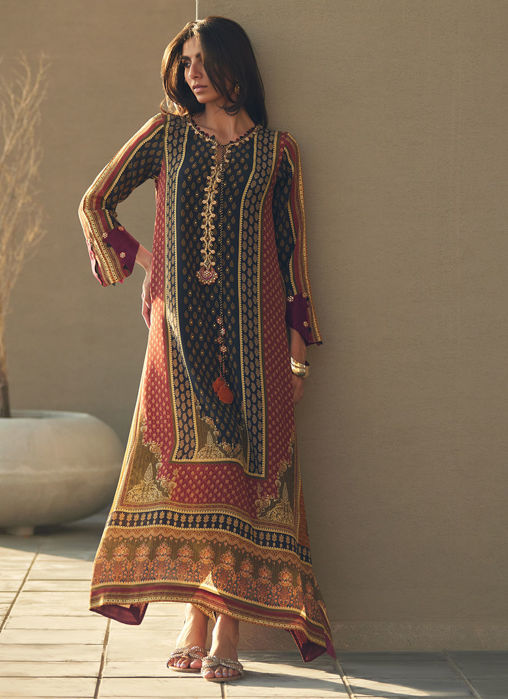 Picture of Ophelia Onyx Crepe Kaftan