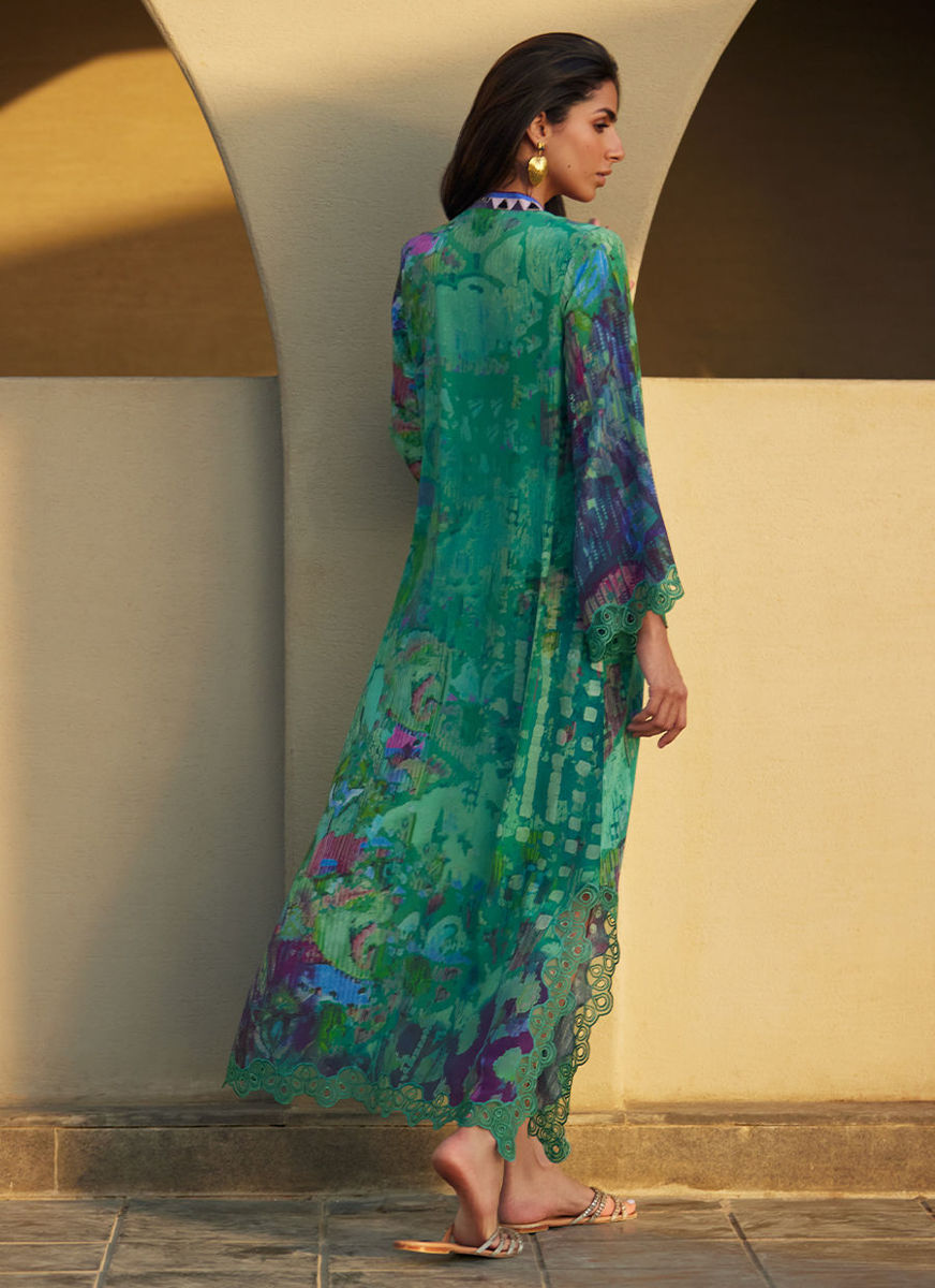 Ariel Emerald Crepe Kaftan